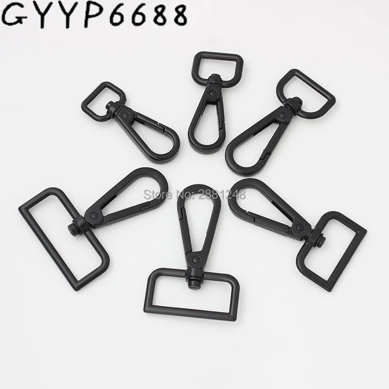 10-30-100pcs 13 16 20mm 26 32 38mm preto escuro laca gatilho snap gancho giratório fecho ganchos para peças metálicas DIY artigos de couro