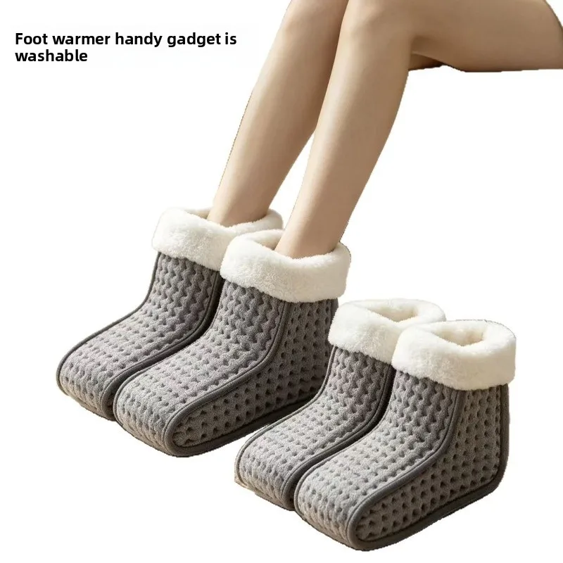 Applicable toWashable Electric Heated Foot Warmer Boots, Adjustable Temp Plush Foot Heating Pad for Home Office