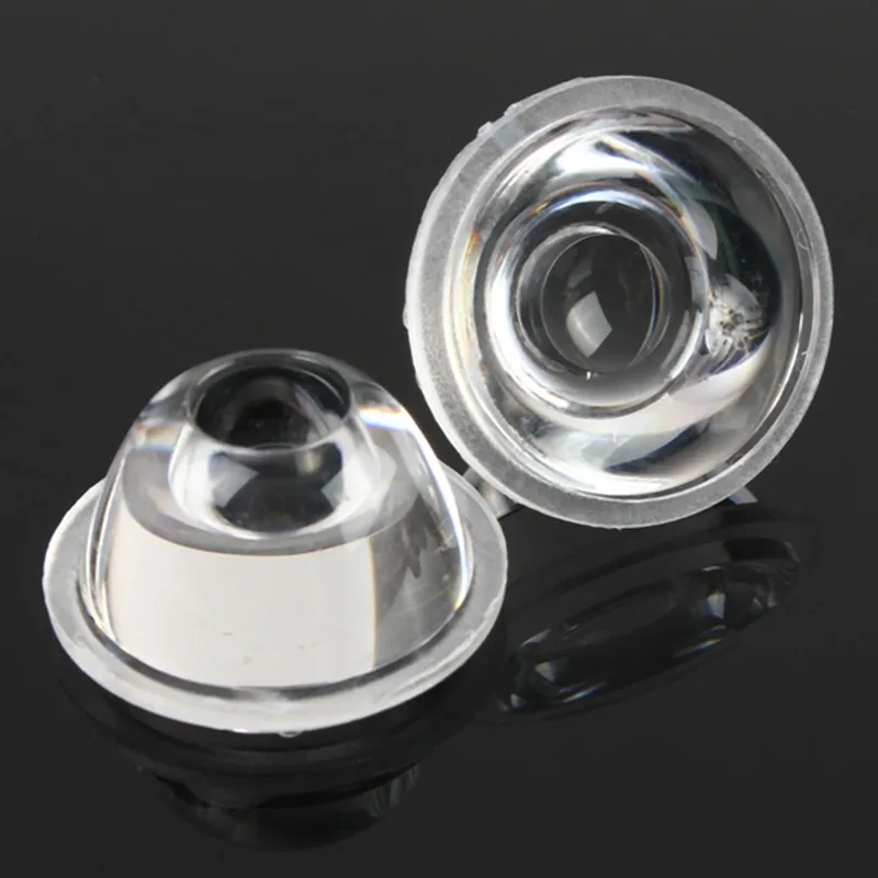 10 개/대 20mm 10/30/60/90/120 학위 광학 유리 led 렌즈 반사판 콜리메이터 1 w 3 w 5 w led 조명 램프 전구 e27 mr16 gu10