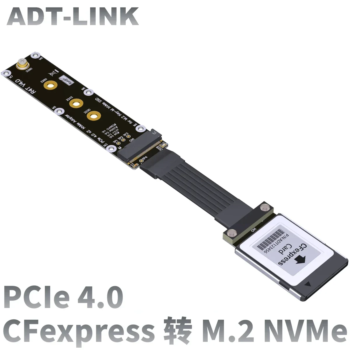 CFexpress Type B to M.2 PCIe 4.0 x2 Extension Adapter Cable for NVMe Key M 2280 for WD CH SN530 SSD for Canon R5 Nikon Z6Z7 XBOX