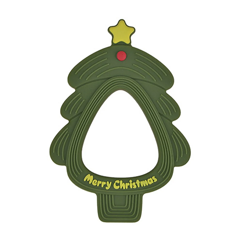 

1Pcs Baby Silicone Christmas Tree Teether Infant Chewing Pacifier Non-Toxic Safe Molar Teether for Indoor Outdoor Play