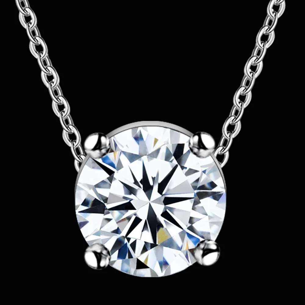 SAY Silver 925 18 Inch Pendant Necklace AAA Zircon For Women Man Fashion Wedding Party Charm Jewelry