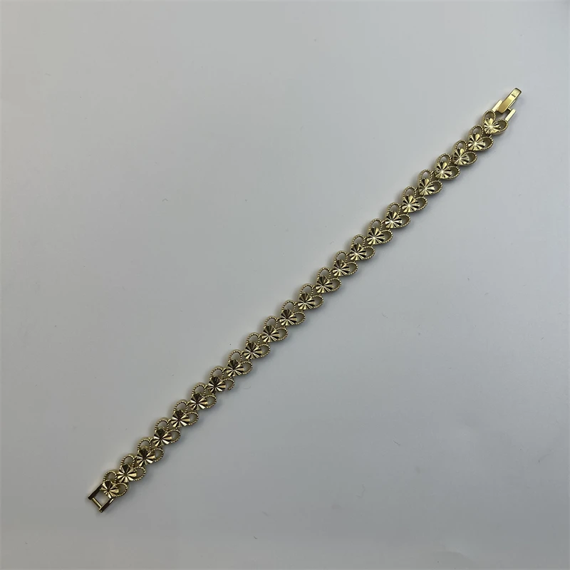 Cross border 18K imitation gold two-color bracelet for women, hollowed out love Vietnamese sand gold jewelry