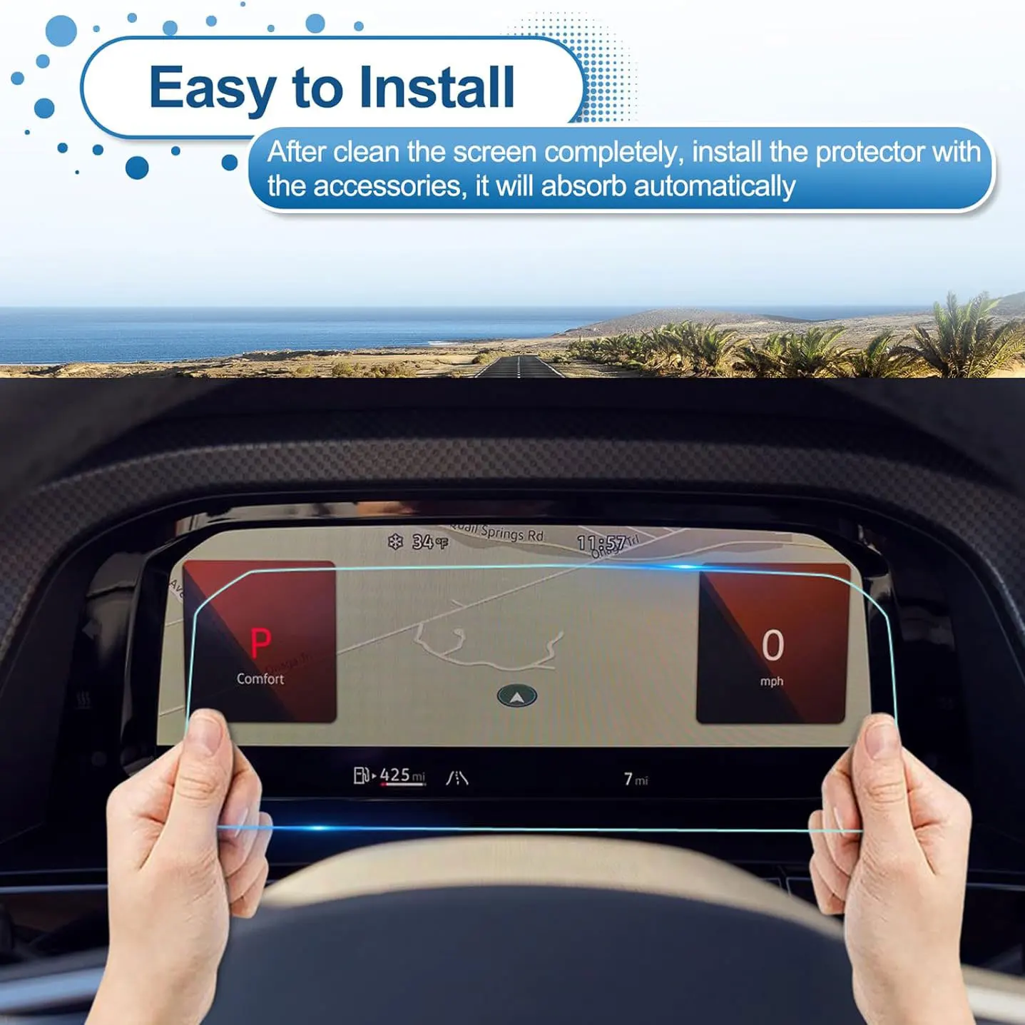 フォルクスワーゲン用強化ガラススクリーンプロテクター,10.2インチ,アルコールスマートフォン用センサー付きGPS
