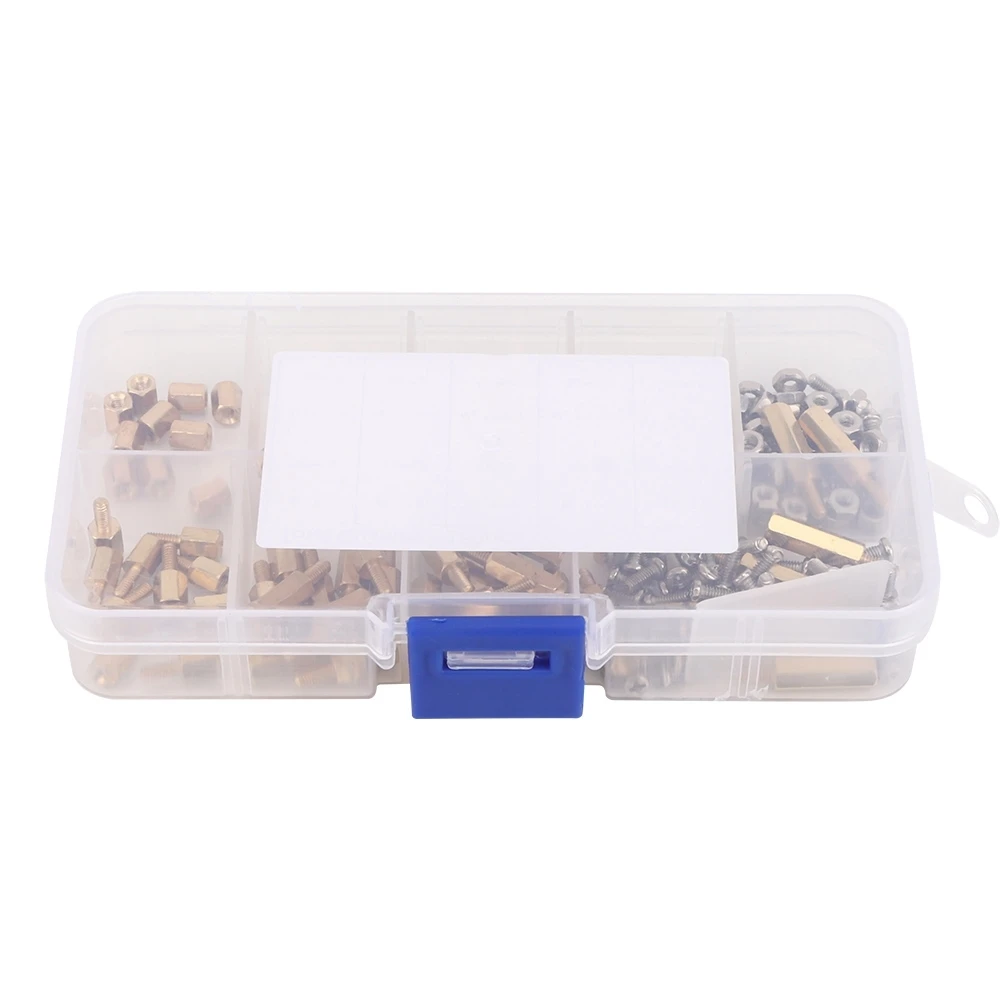 180pcs M2.5 Brass Standoff Spacer Pillar Nut Screws Male Female Hex Pillar Set