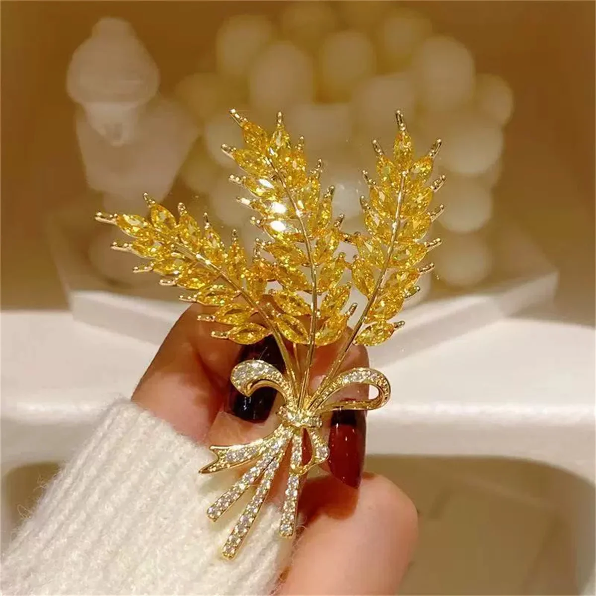 1Pc Creative Wheat Ear Brooch Exquisite Fashion Pin Charm Trendy Jewelry Accessories Party Gift for Men and Women Trendy 2026 view 3