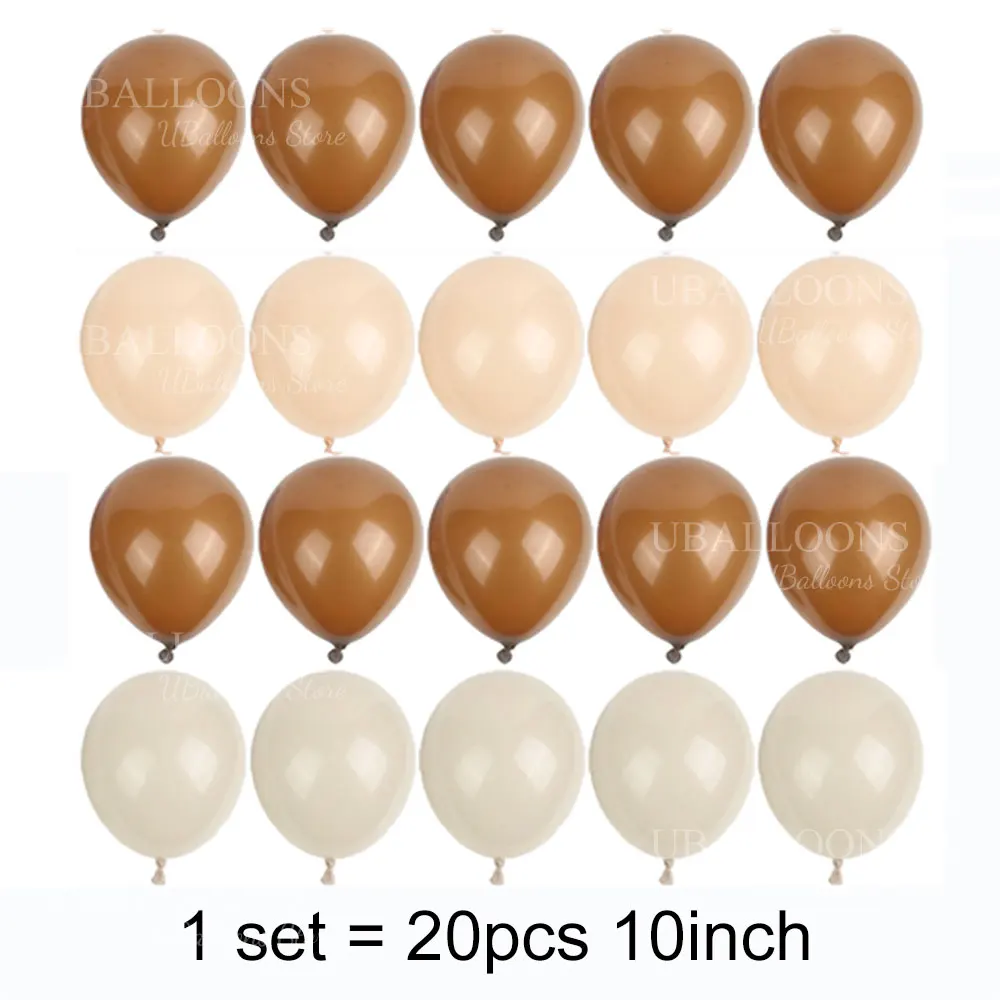 12 Stück cremefarbene Geburtstags-Folienballons, Aprikose, Braun, Beige, Herz, Stern, Heliumballons für Boho, Babyparty, Geburtstagsparty-Dekoration – Detail 10