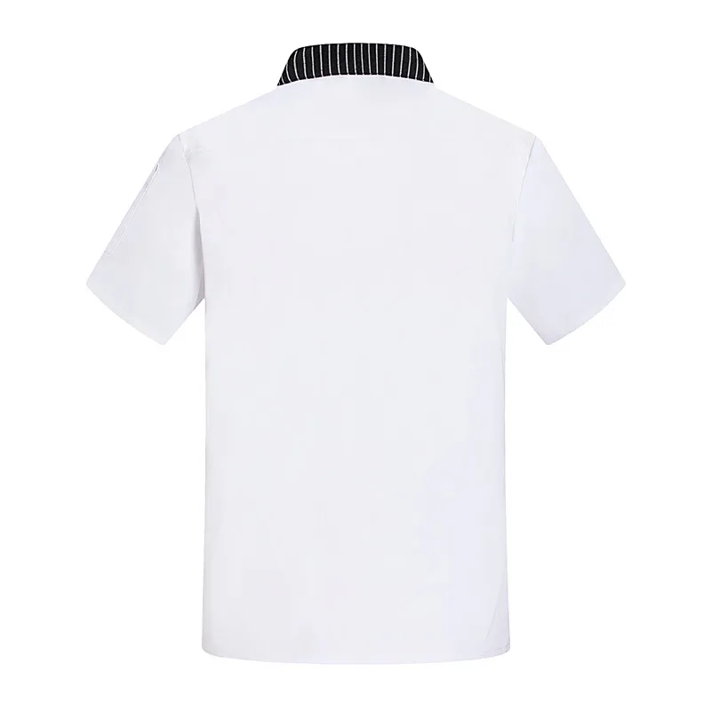 Giacca da cuoco da uomo nuova Abbigliamento da cuoco Camicie uniformi Manica corta Ristorante Hotel Costume da cucina Cappotto da cuoco Grembiule unisex