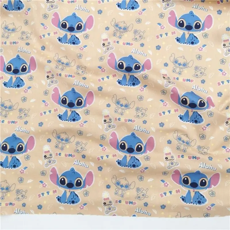 Width 160cm Disney Stitch Cotton Fabric Per Half Meter For Sewing Patchwork Children Clothes Bedding Quilting Material