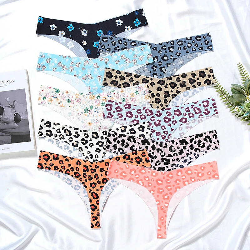 Seamless Panties Woman Oem Sexy Seamless Panties Thong Panties Women Underwear With Various Colors Leopard Print