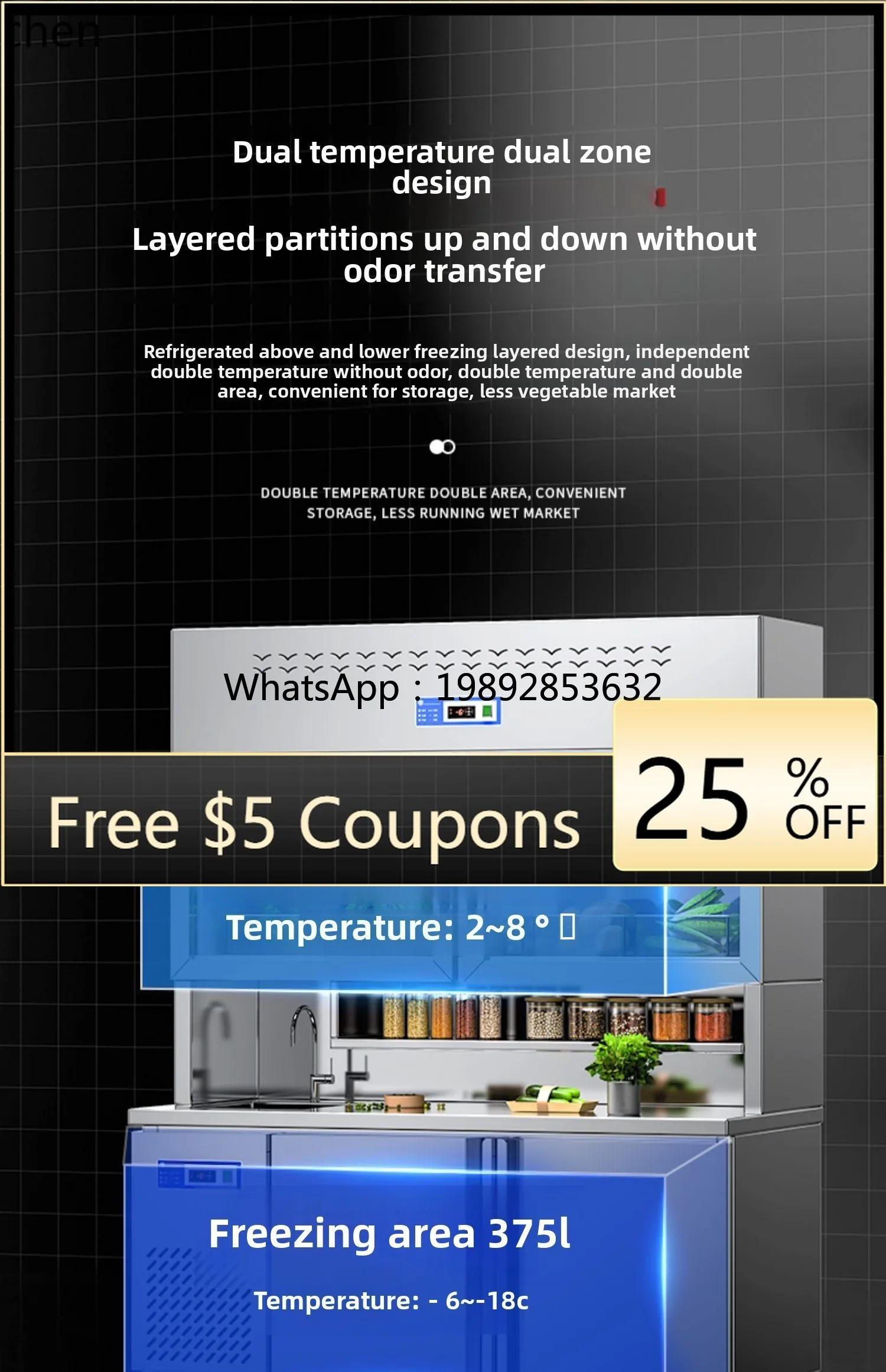 

P31- refrigerator commercial refrigeration and freezing integrated display cabinet multi-functional workbench refrigerator