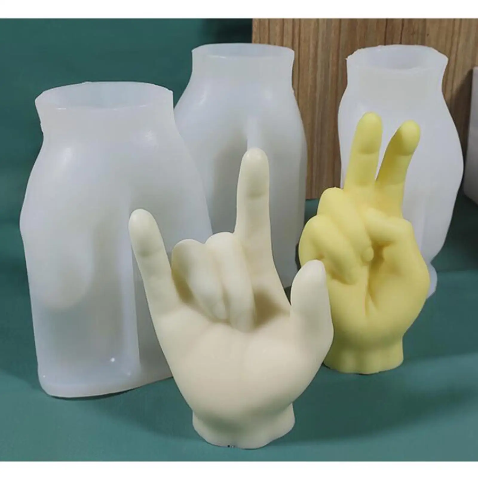 

Gesture Silicone Model Candle Model Polymer Clay Crafts, Gypsum Epoxy Resin Model, Candle Making for Desk Valentine's Day