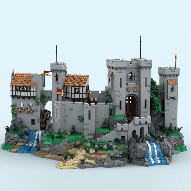 NEW 4544PCS European Medieval MOC Lion Knight Castle Base Model DIY creative ideas child toy Assembly Puzzle birthday Gift
