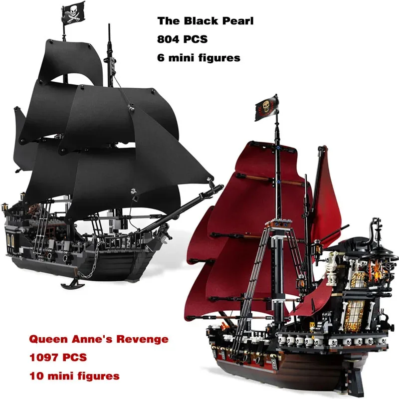 

Black Ship Pearl Compatible With 4184 Pirates Model Ships Building Blocks Boys Birthday Gifts Kids Toys 4195 16006