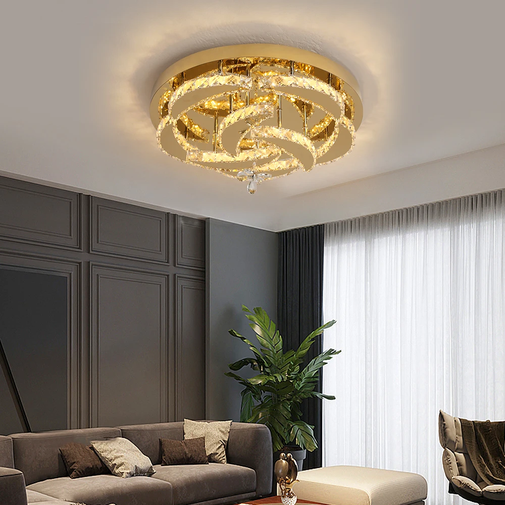 

Crystal Led Ceiling Lamp Modern Chandelier Living Dining Room Bedroom Lustre Luxury Pendant Lighting Home Decoration Fixture