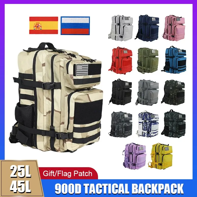 Imagem -02 - Oulylan-mochila Tática de Nylon para Homens e Mulheres Mochilas de Acampamento Bolsas de Caça Pacote Trekking 25l 45l