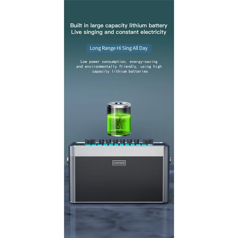 【在庫あり】ワイヤレスカラオケポータブルBTサウンドカードスピーカー2マイク付きRGBサウンド統合マシンホームKTV