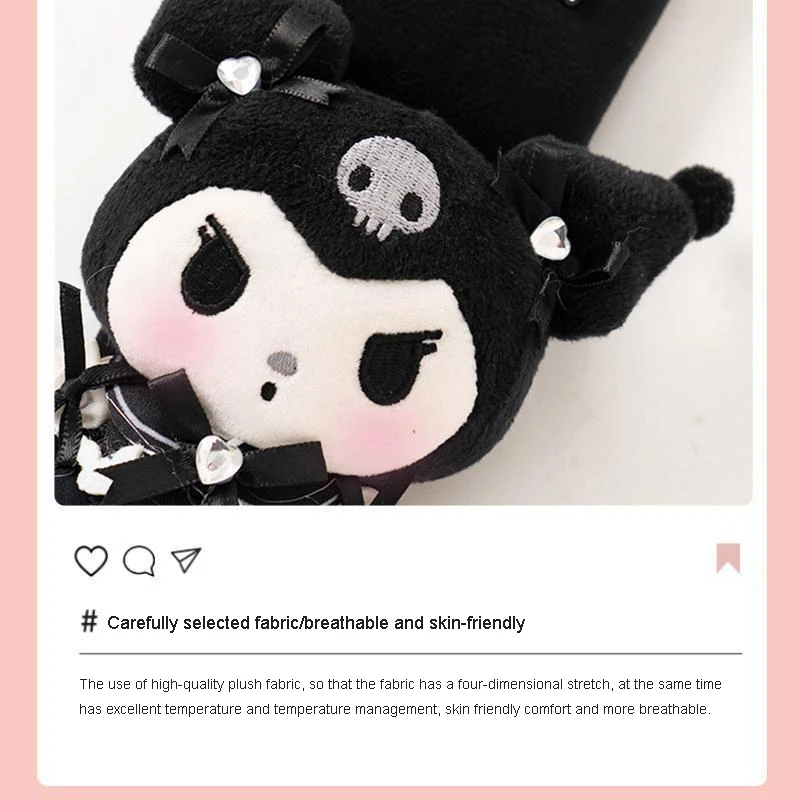 Inside The Car Decorate Supplies Cartoon Kuromi Kawaii Car Seat Belt Shoulder Protector Plush Doll Car Shoulder Pads Accessories