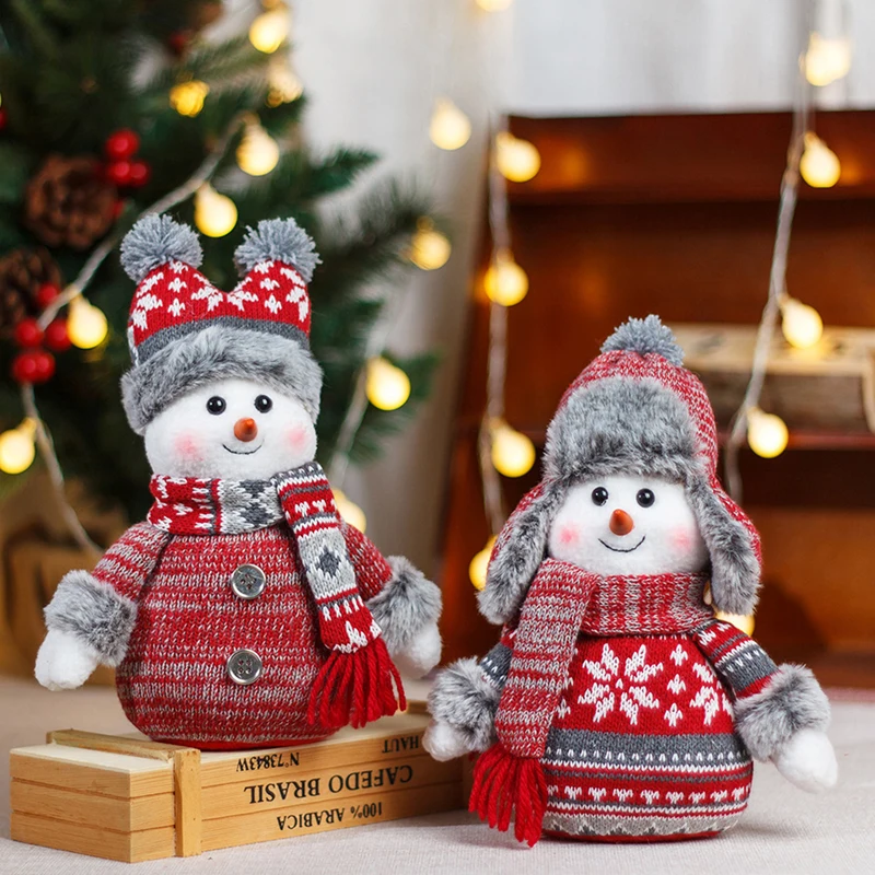 New Christmas Cute Decorations Gift Lei Feng Hat Snow Doll Christmas Snowman Window Display