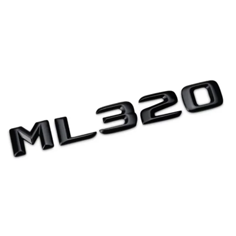 ABS Black Chrome Car Letters Trunk Emblem Badge For Mercedes Benz ML250 ML270 ML300 ML320 ML 350 500 Logo Sticker Accessories