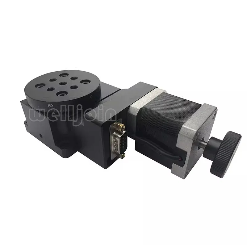Electric Rotary Stage 60mm, Precision Indexing Table 360° Turntable with Pan-Tilt, Model Y200RA60 for Automation & Positioning