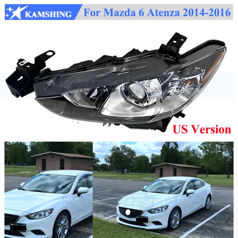 

Галогенная фара Kamshing US Version, передний бампер, головного света для Mazda 6 Atenza 2014-2016, передняя фара, автомобильная фара