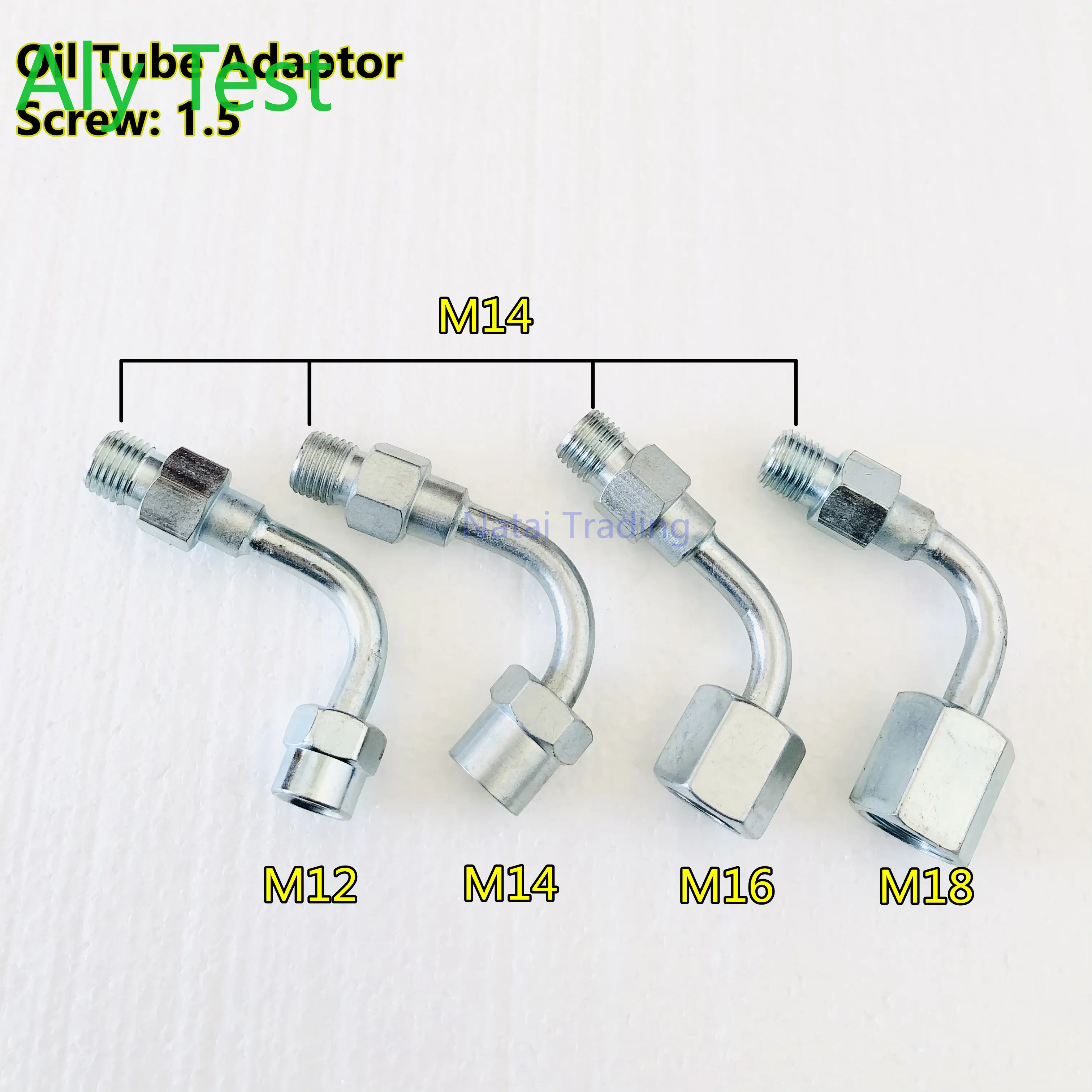 M14-12/14/16/18 Diesel Tube Conversion Joint  Common Rail Injector Connect  To Fuel Tube, Bent Oil Hose Pipe Adapter