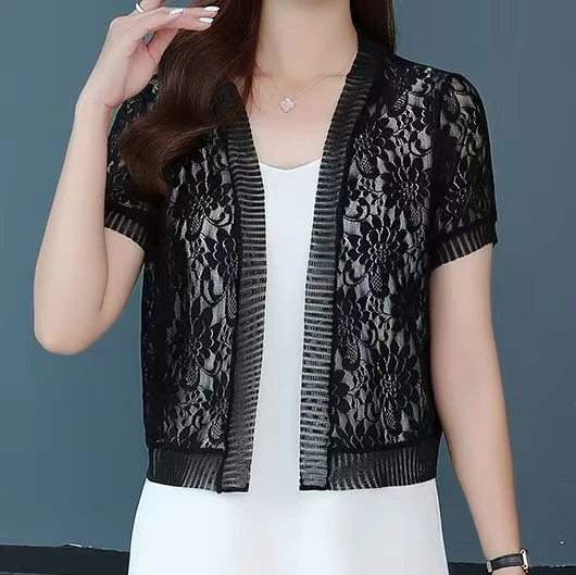Cardigan Lungo Donna,Bolero Da Donna In Poliestere Coprispalle Coprispalle Top A Maniche Corte Cardigan Aperto Frontale Coprispalle Trasparenti Top Giacca A Spalla Mantello Coprispalle Per Abiti Da