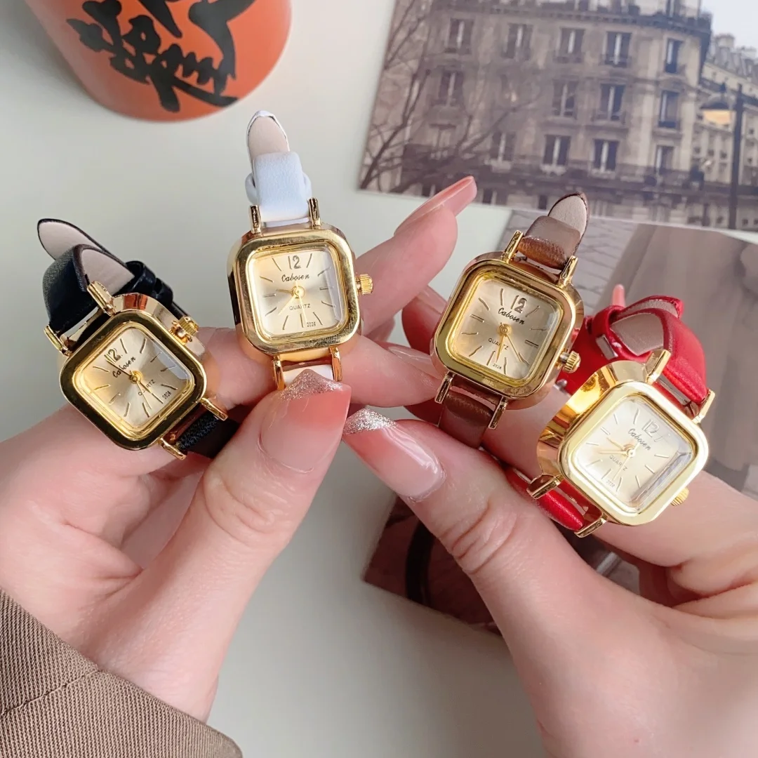 Женские часы с маленьким квадратным циферблатом, повседневные женские кварцевые наручные часы с кожаным ремешком, Reloj Mujer, часы для девочек, подарок Montre Femme