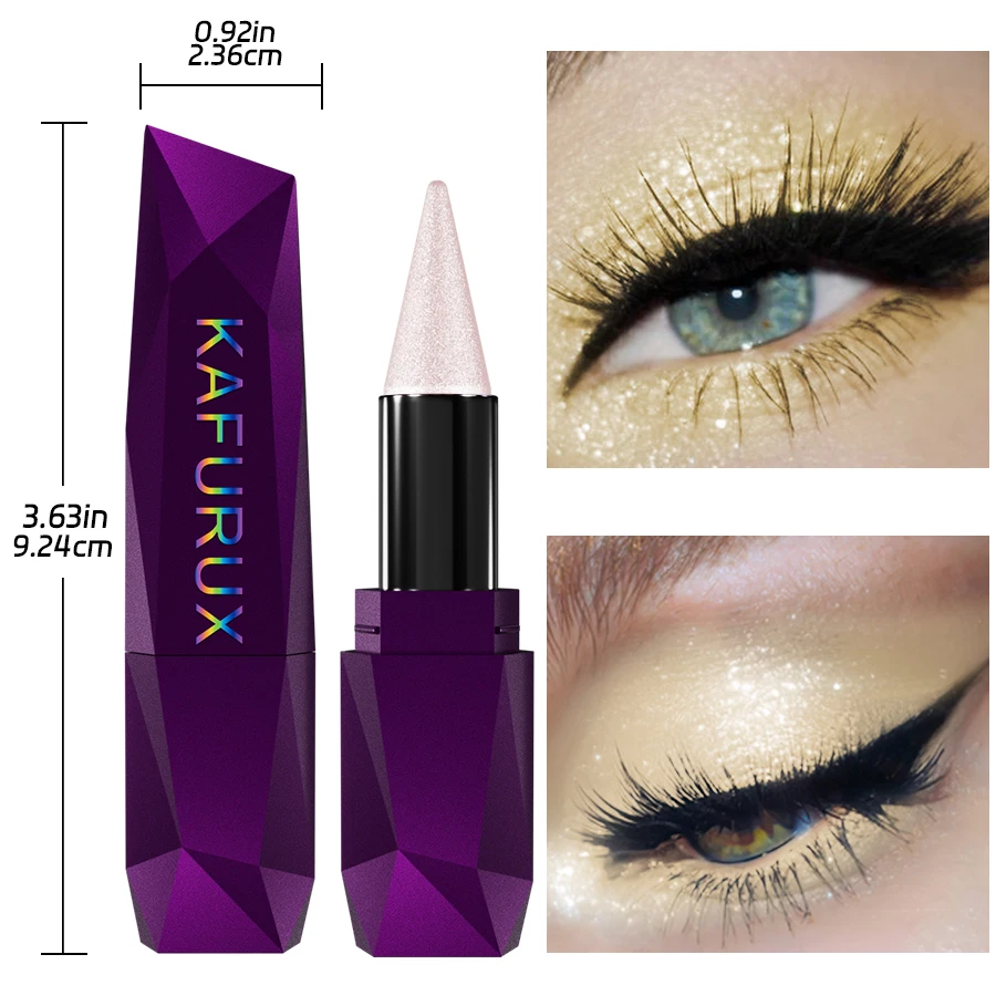 3-farbiger Lidschattenstift, Textmarker ohne Verschmieren für ein natürliches Kontur-Augen-Make-up, glänzende Glitzer-Lidschatten-Geschenke