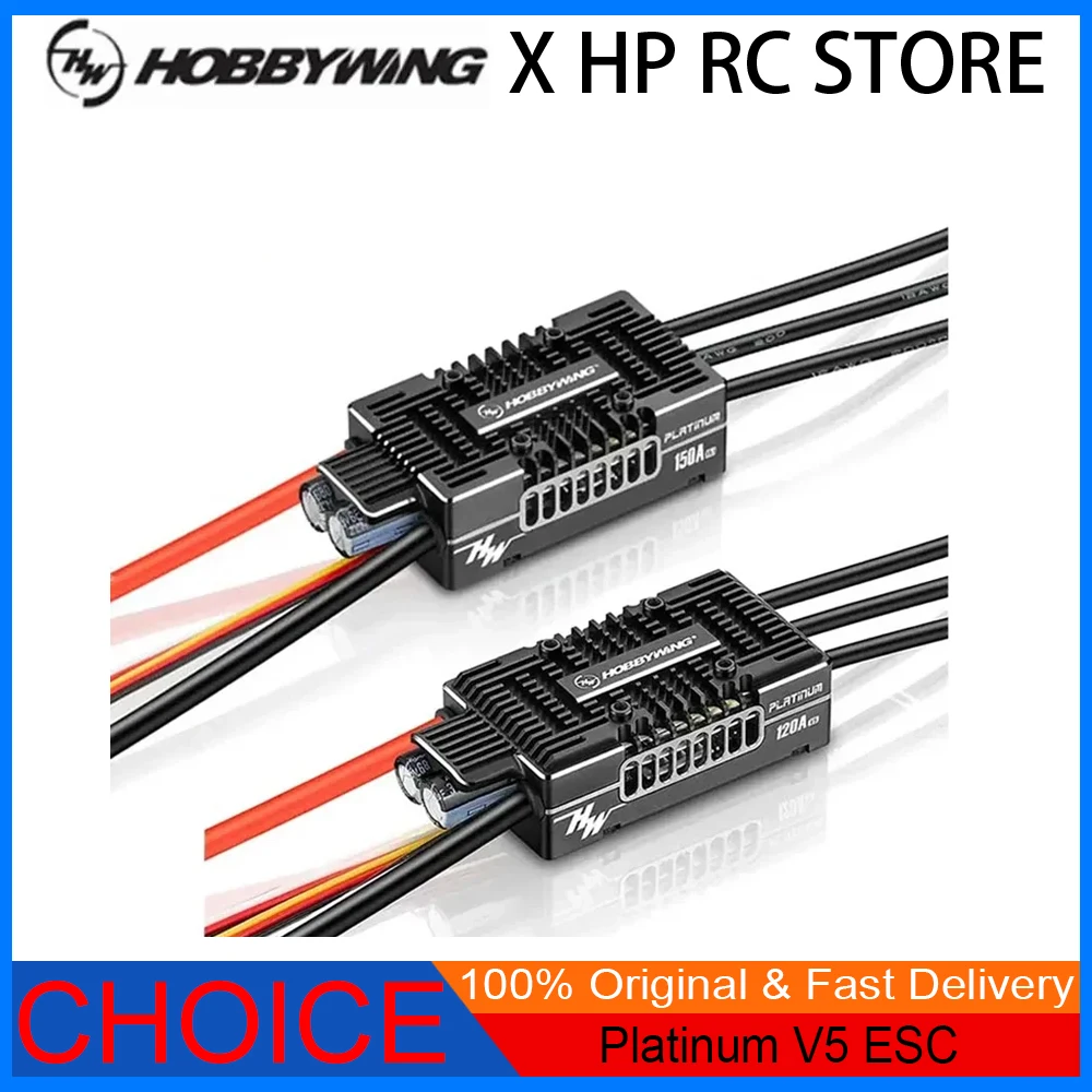 

Hobbywing Platinum V5 Brushless ESC – 80A/120A/150A | 3-8S Switchable BEC for RC Helicopters/Fixed-Wing
