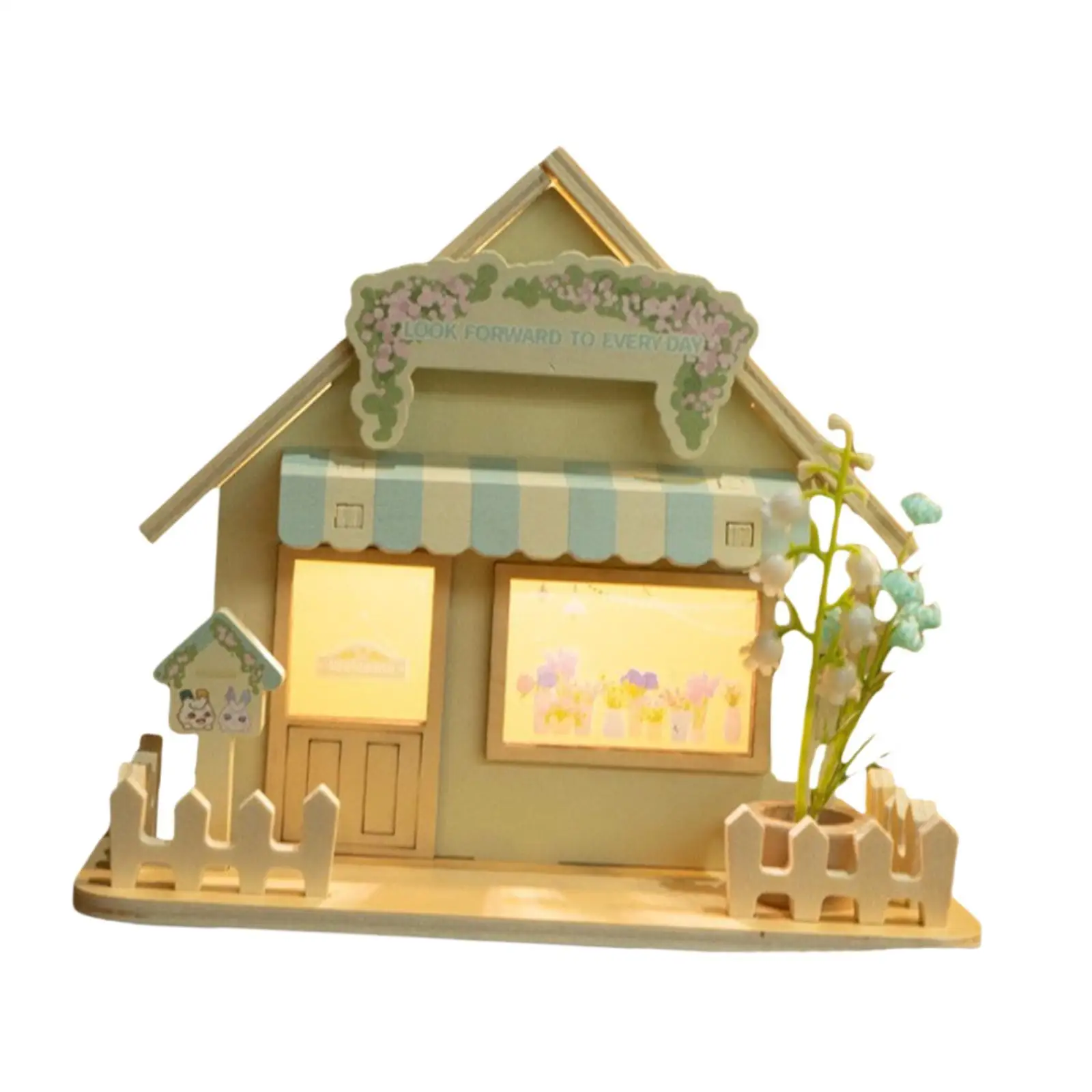 DIY Handmade Wooden Hut Dollhouse Handmade Toy Teens Assembly Required Boy Girls