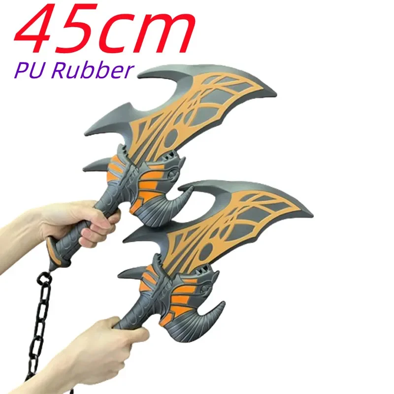 WW 1:1 Exile Blade AXE Weapon Cosplay God of War 4 Chained Double Tomahawk Leviathan Prop Play Gift Safety PU Sword Halloween