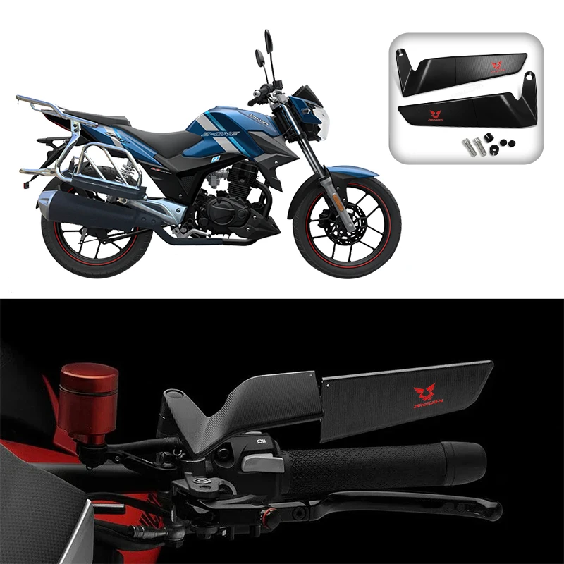 Motorcycle Modified Wind Wing Reflector Black Rearview Mirror For Zongshen RX125 RX500 NK125 SR150 LIFE JOY ZS150GY CR500