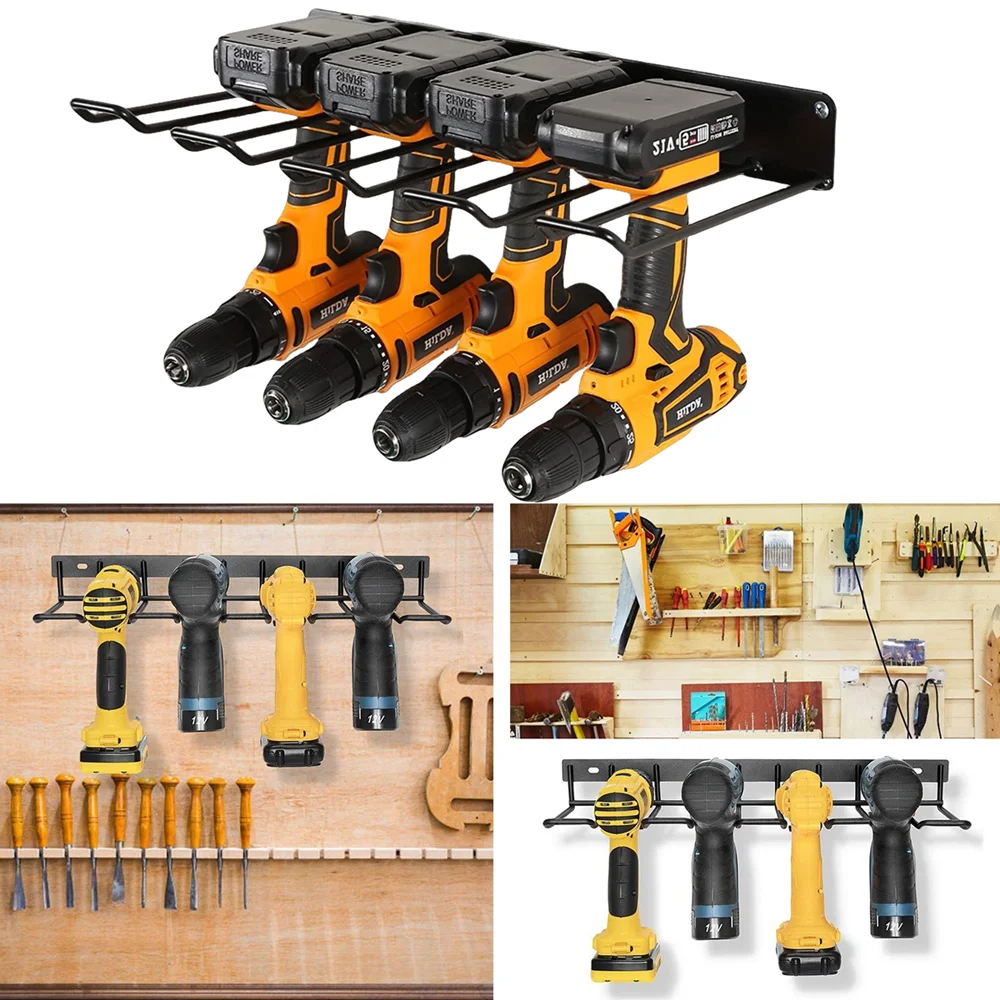 

Drill Storage Rack Cordless Drill Organizer Electric Drill RackHeavy Duty Floating Power Tool Rack For Garage Workshop Home Shed