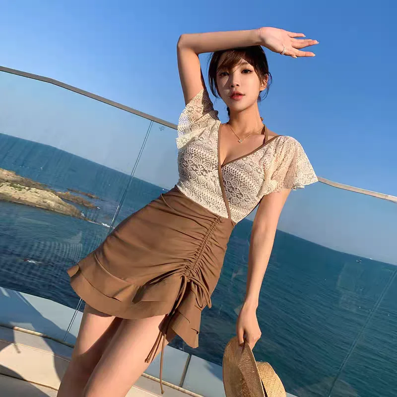 

Женский слитный купальник 2024 года, новинка, термокупальник с эффектом утяжки, со стальным бюстгальтером, скрывающий живот, повседневный дизайн