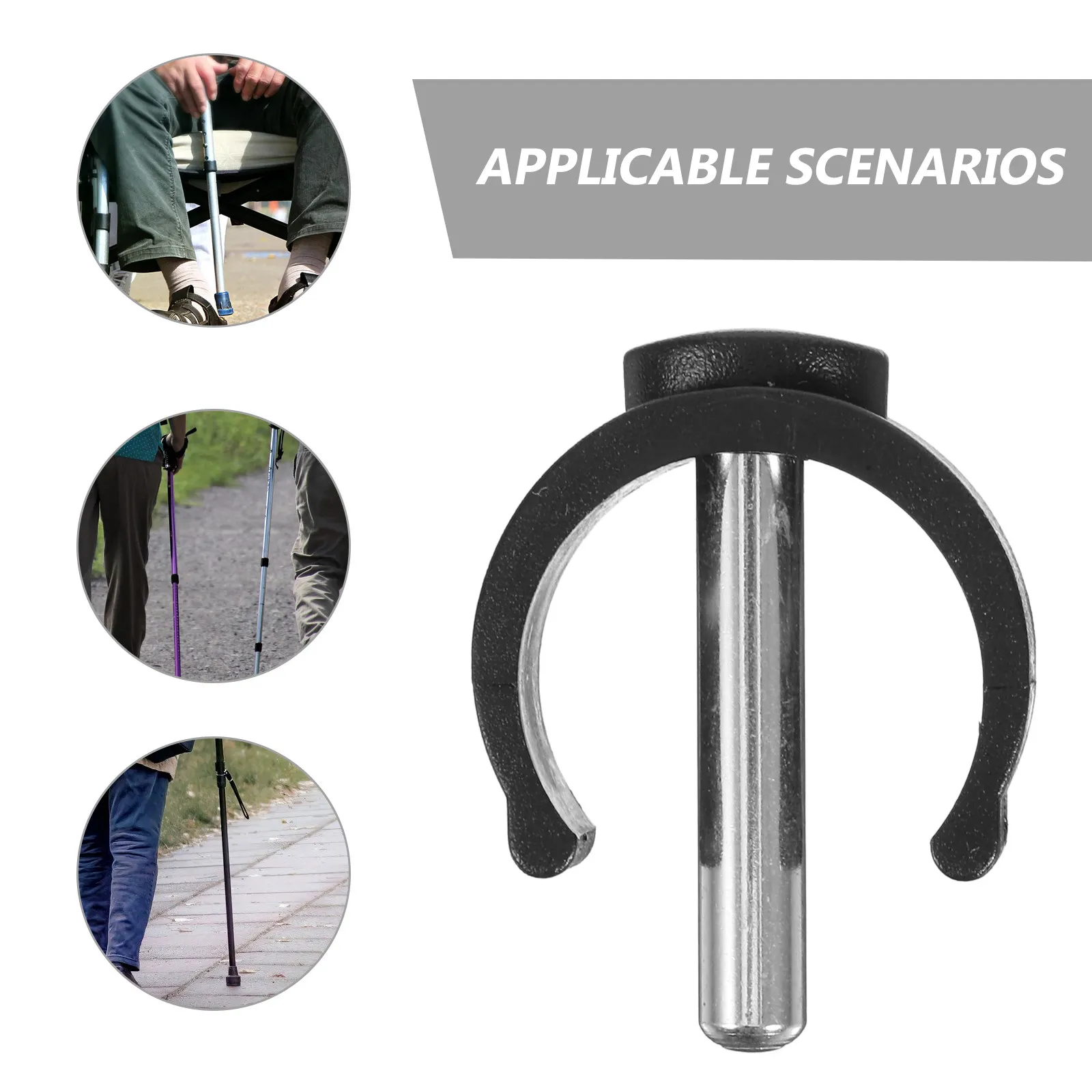6Pcs Versatile C Shape Cane Holder Clips for Crutches Walking Sticks Walker Wheelchair Mobility Aid Accessories Anti-Slip Handle