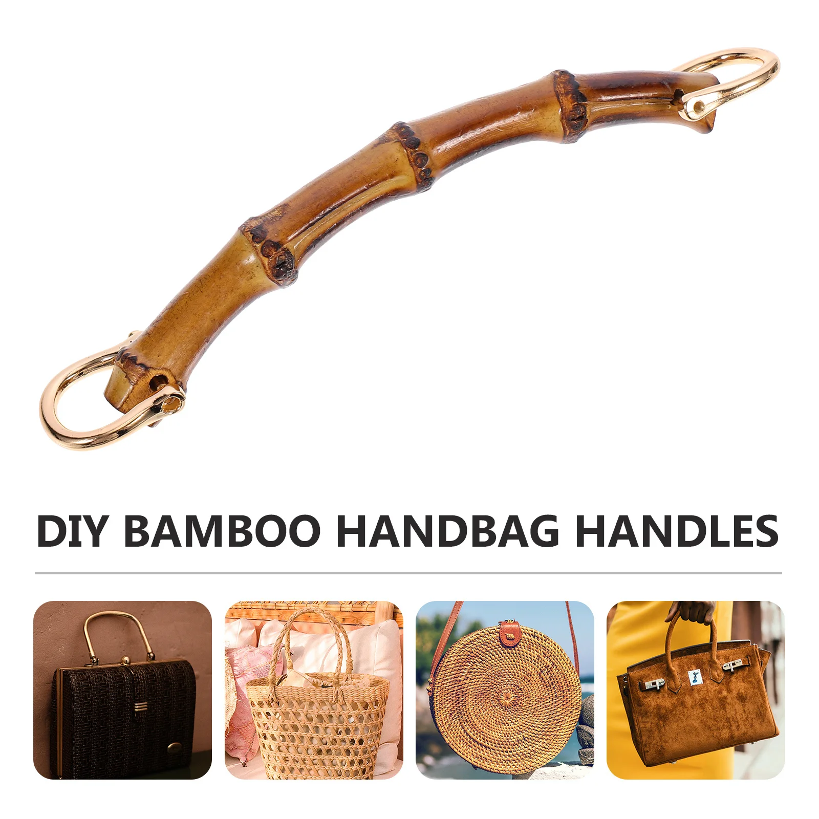 

1Pcs Carrying Bag Handles Bag Strap Handles Replacement Easy Install Refresh Old Handbag Stylish Bamboo Inspired Design