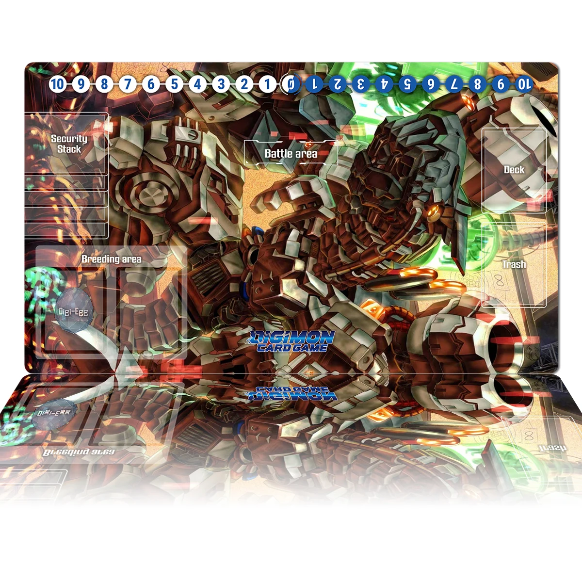 Anime Digimon Playmat Machinedramon TCG CCG Card Game Board Game Mat Custom Mouse Pad Desk Mat Gaming Accessories with Zones Bag