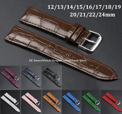 Leather Watchband for Men Women Watch Band Universal Replacement 12mm 14mm 16mm 18mm 19mm 20mm 21mm 22mm Leather Watch Straps