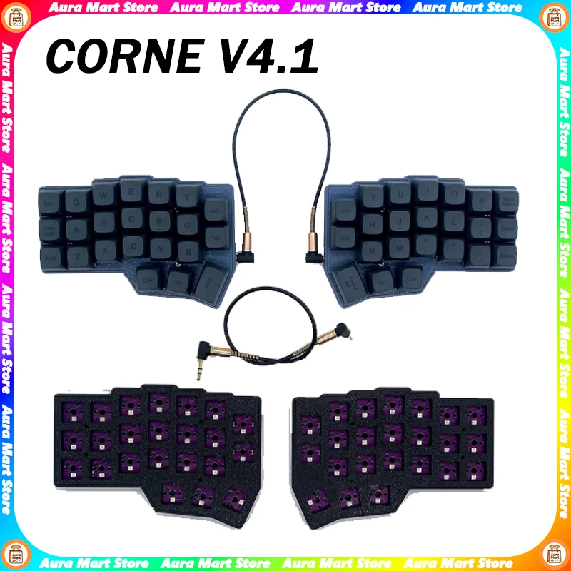 

Corne V4.1 Split Ergonomics Hot Swap Mechanical Keyboard Wired fully rogrammable Left and Right Hands Customized Split Keyboard