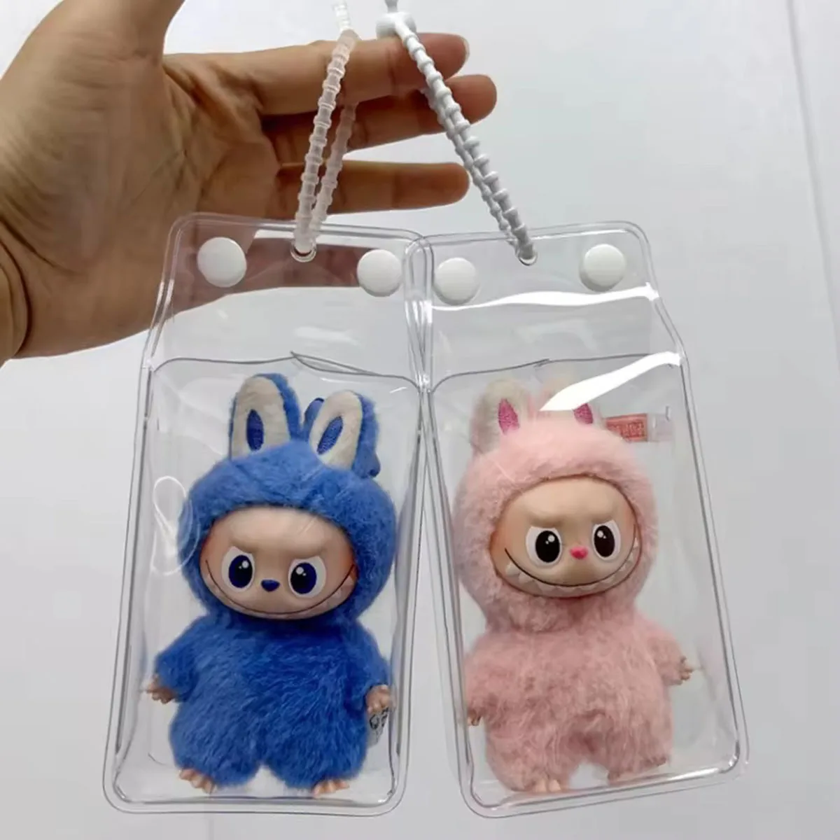 ﻿   【Без куклы】 Прозрачная сумка-дисплей для labubu 4.0 Love Series, модная пылезащитная сумка-дисплей, подвесная сумка, аксессуары для кукол