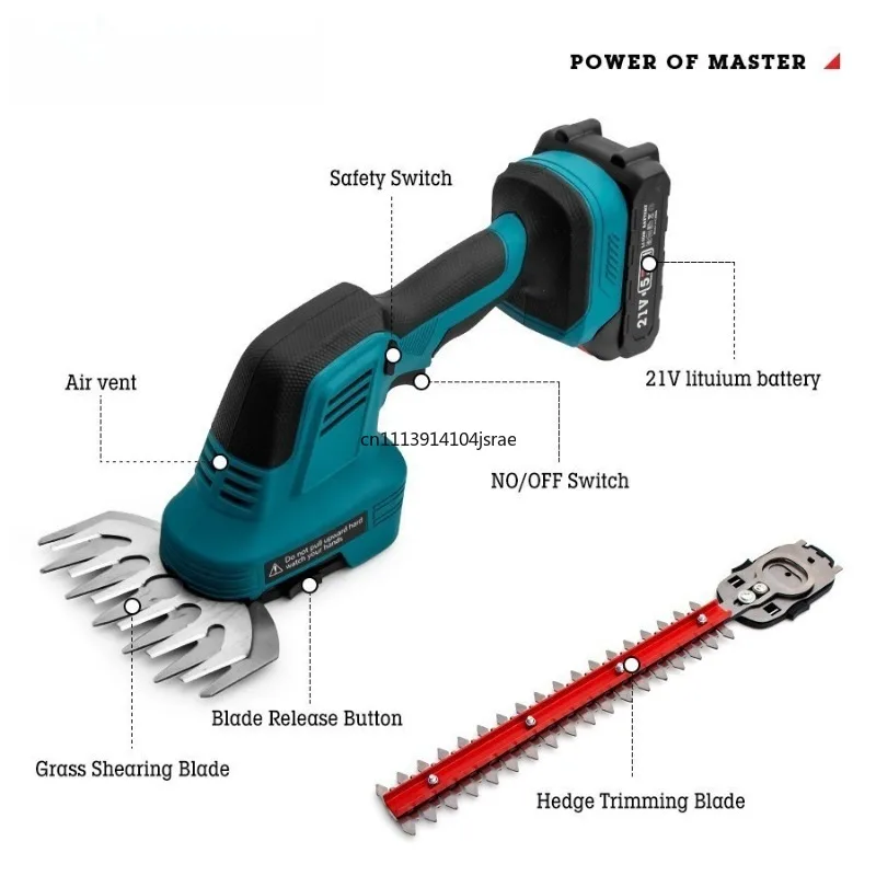 Household Mini Multifunctional Electric Grass Trimmer, Cordless Lithium Lawn Mower & Hedge Cutter for Garden Care