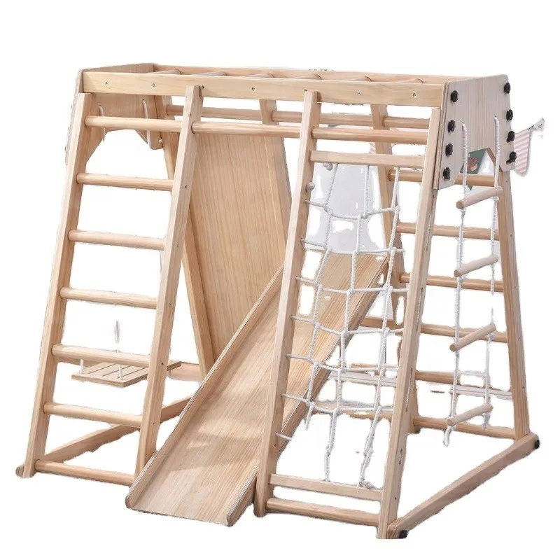 Wooden Climbing Frame Playground Indoor Children Montessori GYM Foldable Climbing Pickler Swing Combination Sports Exercise Sets