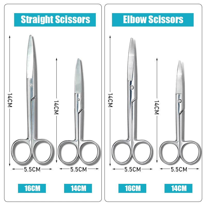 1pc Straight and Curved Stainless Steel Hemostatic Forceps Medical Stainless Steel Dental Surgical Scissors Dentist Tools