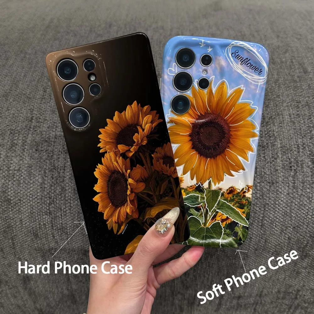 Beautiful sunflower pattern For Samsung Galaxy A04 A05 A06 A11 A14 A16 A21S A24 A25 A33 A35 A56 A73 Hard Film Phone Case