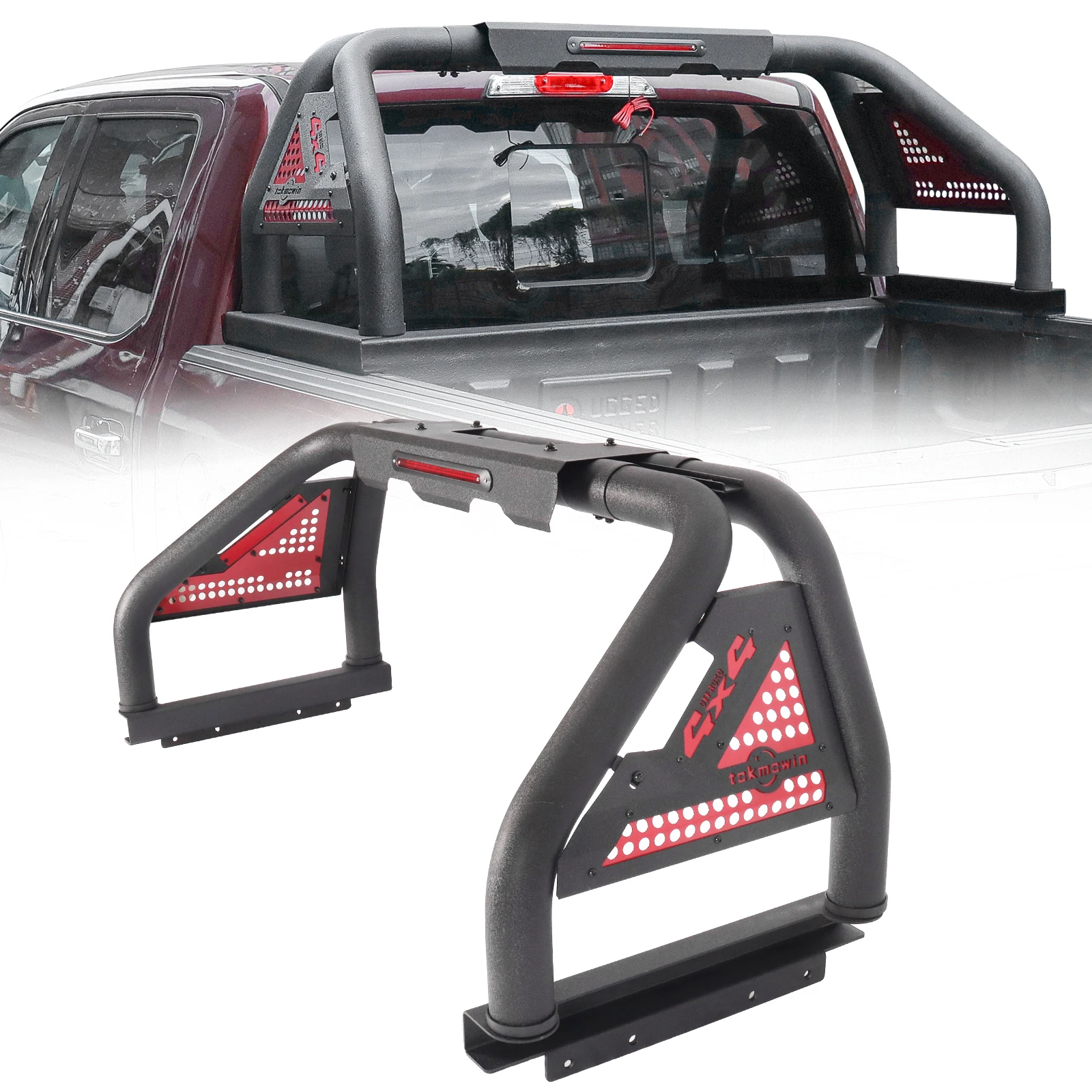 4X4 Roll Sport Bar Adjustable Chase Roof Rack Bed Bar For 2005-2024 Toyota Tacoma