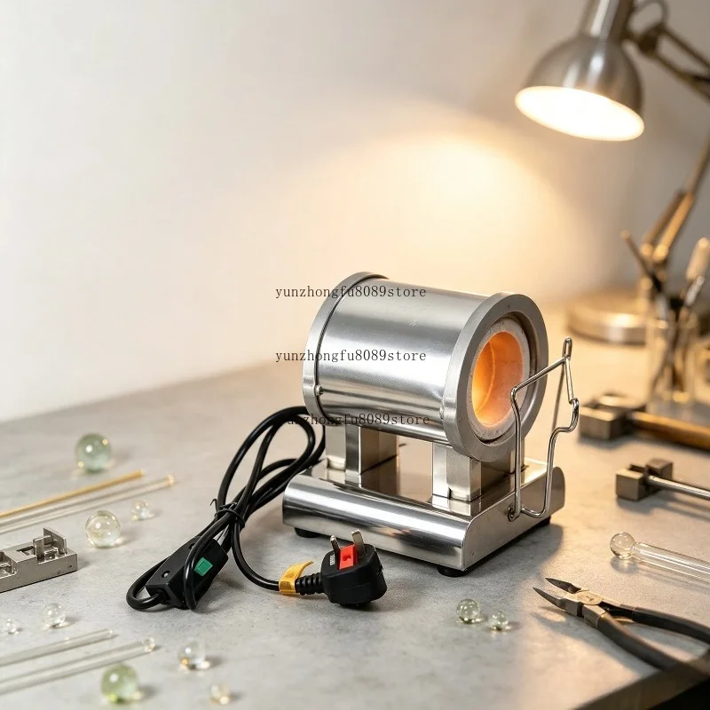 AC 220V Mini Desktop Annealing Furnace, Glass Bead Rod Preheating Oven for Glass Blowing Lighting Handmade Craft Processing