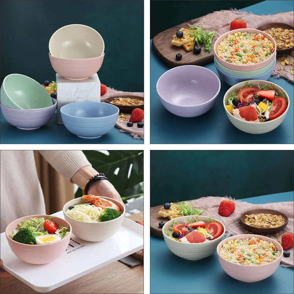 

10 Pcs Anti-fall Set Lightweight Thick Purple Soup Bowls Kitchen Camping Reusable Safe Kids Adults Rice Bowls