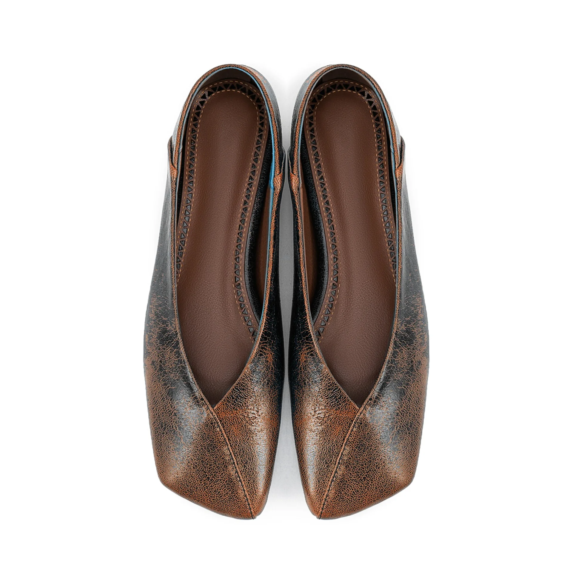 

Pure Color Fashionable Women Flats Retro Large Square Toe Shallow Loafers Asymmetrical Comfortable Soft Leather Shoes